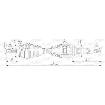 Arbre de transmission avant droit OPEN PARTS DRS6309.00