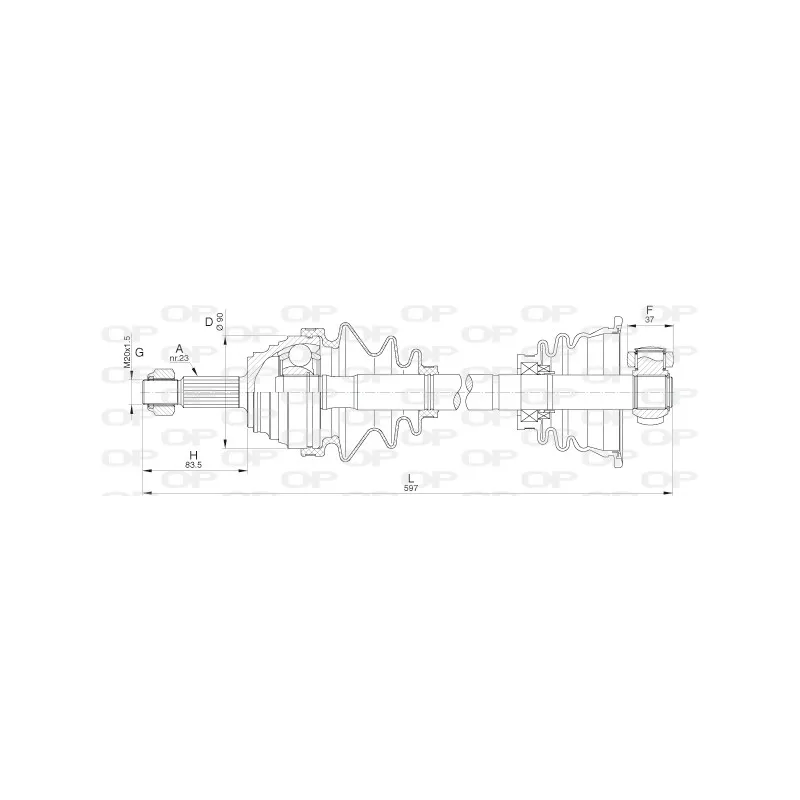 Arbre de transmission avant gauche OPEN PARTS DRS6310.00