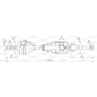 Arbre de transmission avant droit OPEN PARTS DRS6311.00