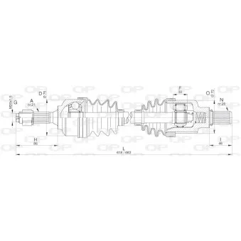 Arbre de transmission avant gauche OPEN PARTS DRS6313.00