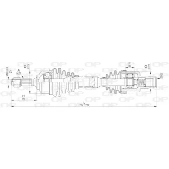 Arbre de transmission avant droit OPEN PARTS DRS6314.00