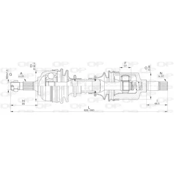 Arbre de transmission avant gauche OPEN PARTS DRS6315.00