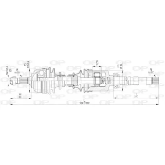 Arbre de transmission avant droit OPEN PARTS DRS6316.00