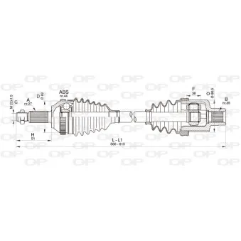 Arbre de transmission avant droit OPEN PARTS DRS6324.00