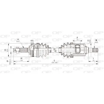 Arbre de transmission avant gauche OPEN PARTS DRS6325.00
