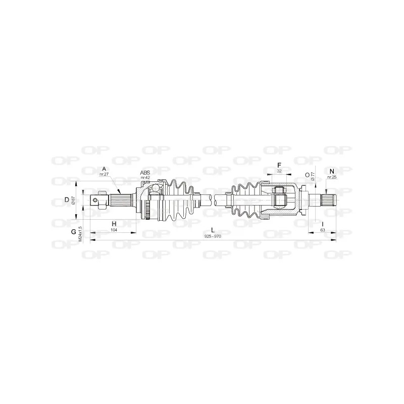 Arbre de transmission avant droit OPEN PARTS DRS6326.00