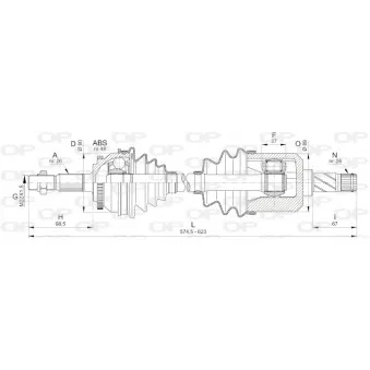 Arbre de transmission avant gauche OPEN PARTS DRS6327.00