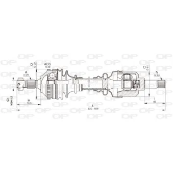 Arbre de transmission avant gauche OPEN PARTS DRS6329.00