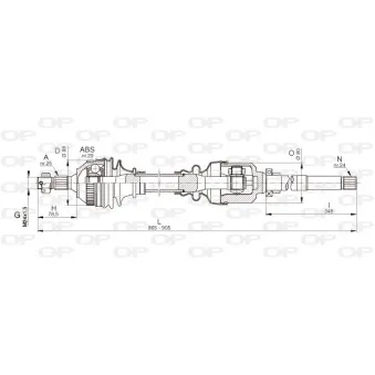 Arbre de transmission avant droit OPEN PARTS DRS6331.00