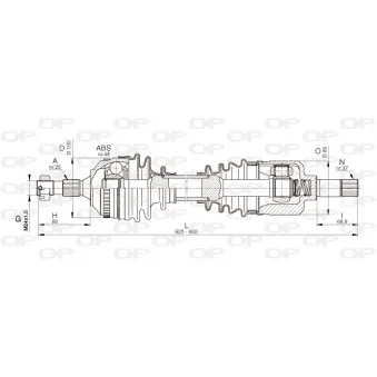 Arbre de transmission avant gauche OPEN PARTS DRS6335.00