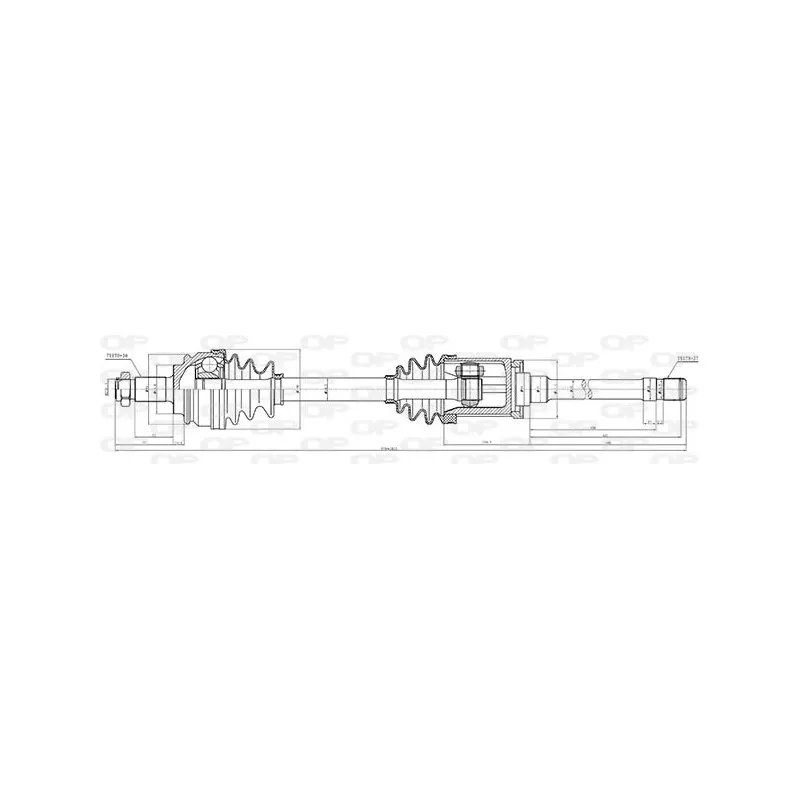 Arbre de transmission avant droit OPEN PARTS DRS6339.00
