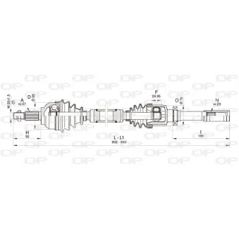 Arbre de transmission avant droit OPEN PARTS DRS6353.00
