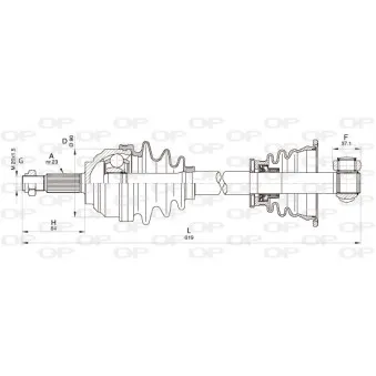 Arbre de transmission avant gauche OPEN PARTS DRS6361.00