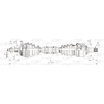 Arbre de transmission avant gauche OPEN PARTS DRS6362.00