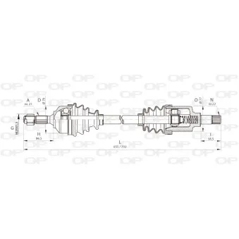 Arbre de transmission avant gauche OPEN PARTS DRS6367.00