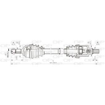Arbre de transmission avant gauche OPEN PARTS DRS6368.00