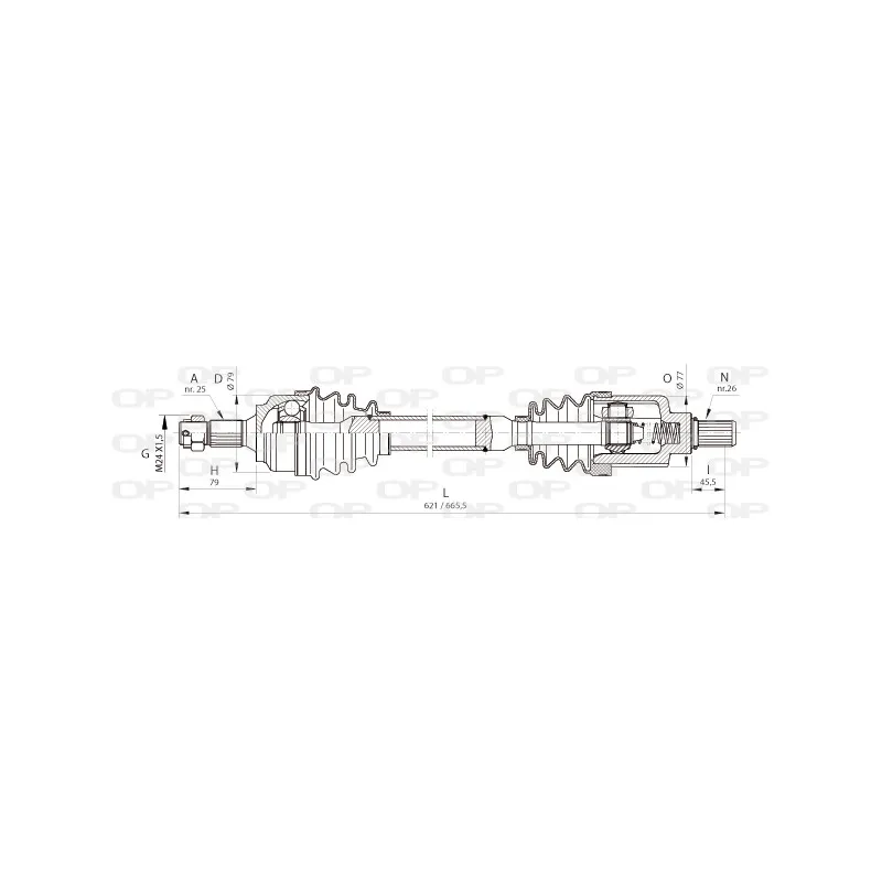 Arbre de transmission avant gauche OPEN PARTS DRS6368.00