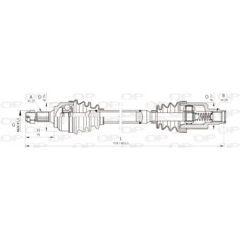 Arbre de transmission avant droit OPEN PARTS DRS6369.00