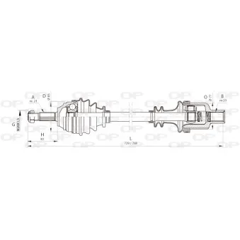 Arbre de transmission avant droit OPEN PARTS DRS6370.00