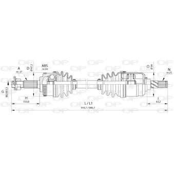 Arbre de transmission avant droit OPEN PARTS