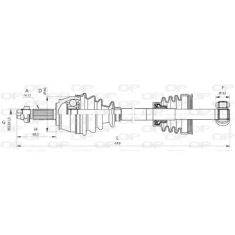Arbre de transmission avant gauche OPEN PARTS DRS6379.00