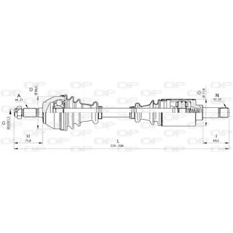 Arbre de transmission avant gauche OPEN PARTS DRS6384.00