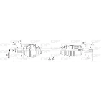 Arbre de transmission avant gauche OPEN PARTS DRS6388.00