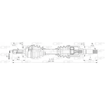 Arbre de transmission avant droit OPEN PARTS DRS6391.00