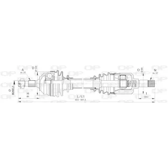 Arbre de transmission avant gauche OPEN PARTS DRS6392.00