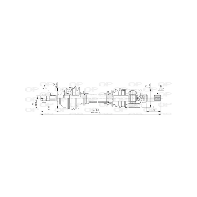 Arbre de transmission avant gauche OPEN PARTS DRS6392.00