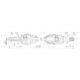 Arbre de transmission avant droit OPEN PARTS DRS6393.00
