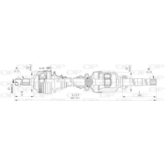 Arbre de transmission avant droit OPEN PARTS DRS6396.00