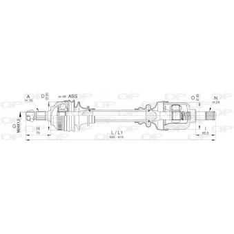 Arbre de transmission avant gauche OPEN PARTS DRS6397.00