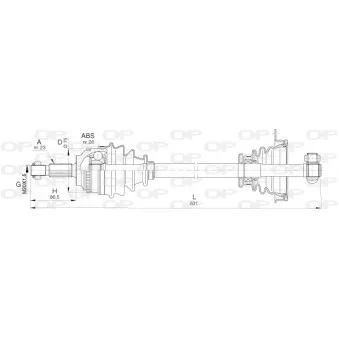 Arbre de transmission avant gauche OPEN PARTS DRS6399.00