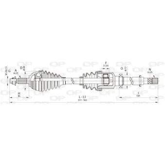 Arbre de transmission avant droit OPEN PARTS DRS6401.00