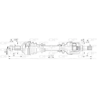 Arbre de transmission avant gauche OPEN PARTS DRS6402.00