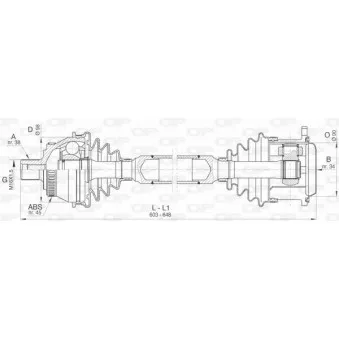 Arbre de transmission avant gauche OPEN PARTS DRS6404.00