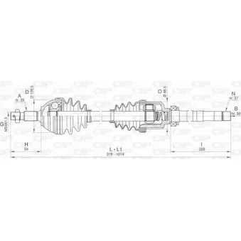 Arbre de transmission avant droit OPEN PARTS DRS6406.00