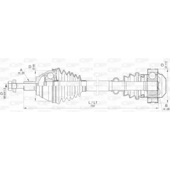 Arbre de transmission avant droit OPEN PARTS DRS6407.00