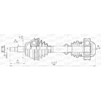 Arbre de transmission avant droit OPEN PARTS DRS6410.00