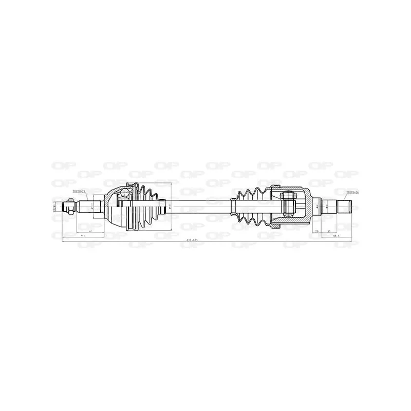 Arbre de transmission avant gauche OPEN PARTS DRS6411.00