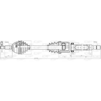 Arbre de transmission avant droit OPEN PARTS DRS6412.00