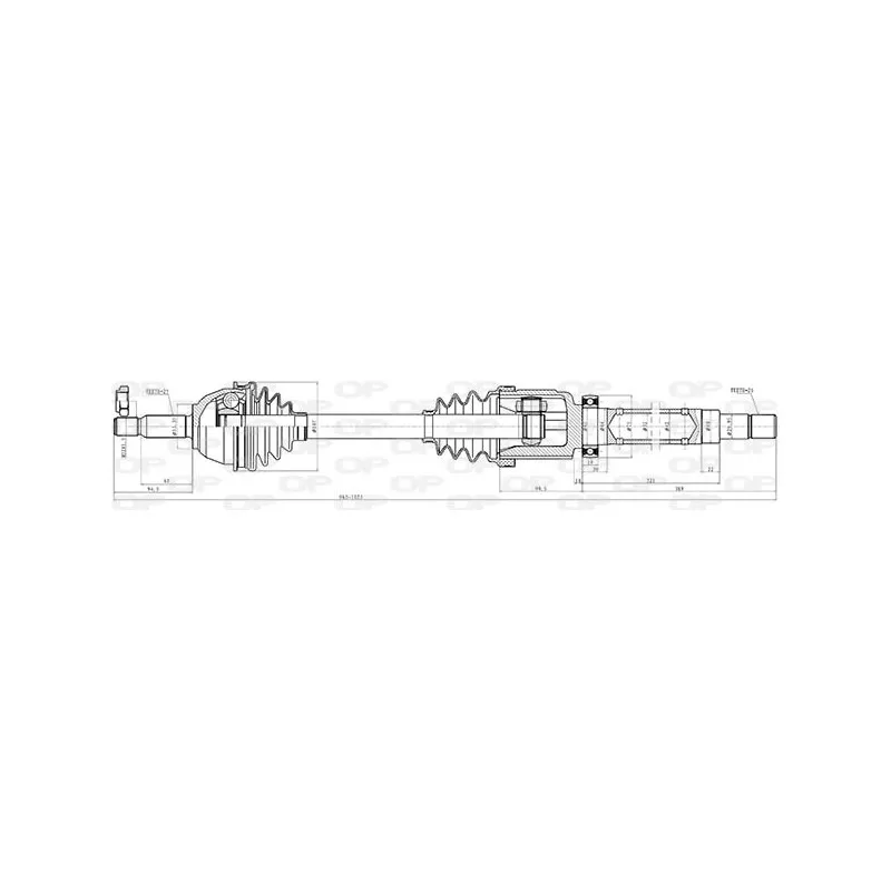 Arbre de transmission avant droit OPEN PARTS DRS6412.00