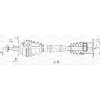 Arbre de transmission avant droit OPEN PARTS DRS6414.00