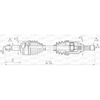 Arbre de transmission avant gauche OPEN PARTS DRS6417.00
