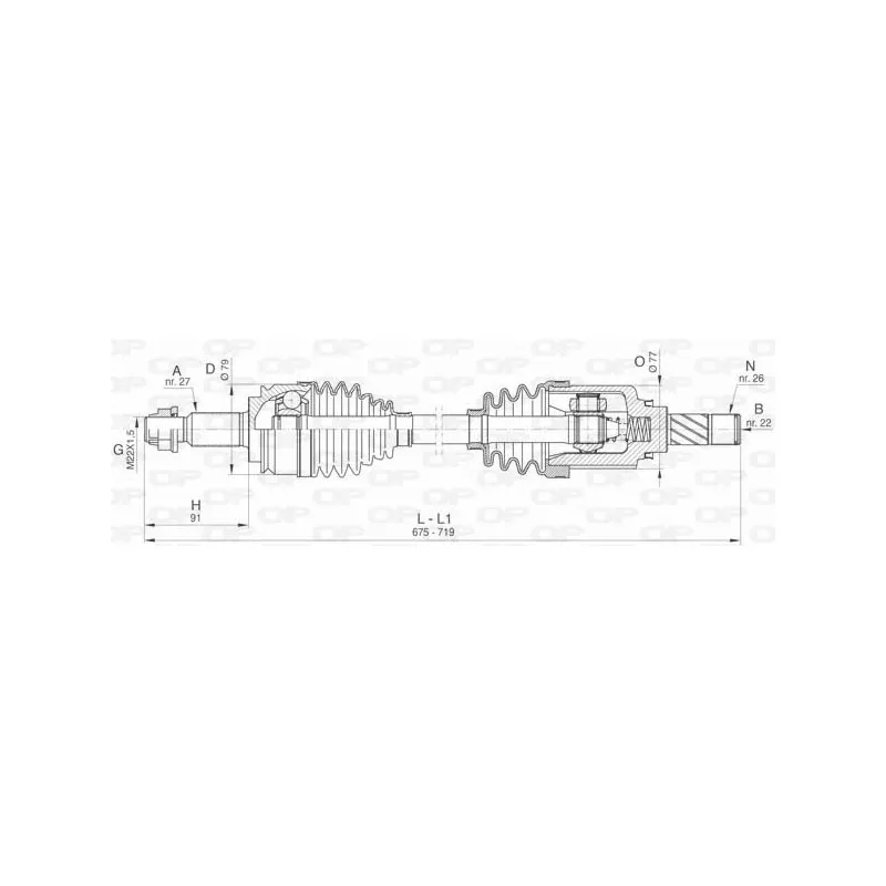 Arbre de transmission avant gauche OPEN PARTS DRS6417.00