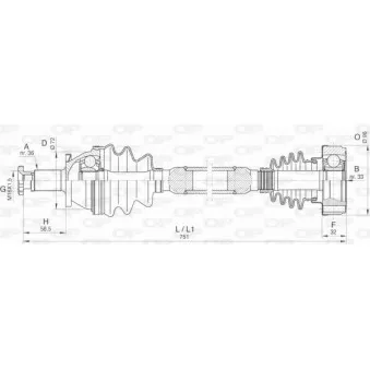 Arbre de transmission avant droit OPEN PARTS DRS6420.00