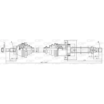 Arbre de transmission avant droit OPEN PARTS