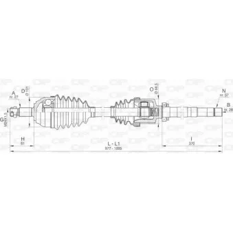 Arbre de transmission avant droit OPEN PARTS DRS6432.00