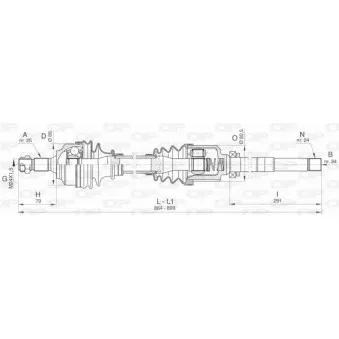 Arbre de transmission avant droit OPEN PARTS DRS6434.00